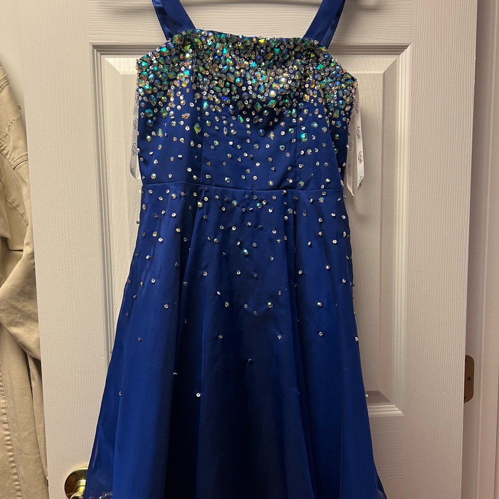 Blue Sequin Kids Dress